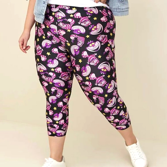 ❤️NWT VINTAGE TORRID LEGGING - CHESIRE CAT DISNEY ALICE IN WONDERLAND CAPRI 3X - Picture 7 of 10